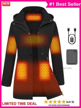 Graphene Heated Jacket 12V Fast Charge 18400mAh Waterproof Windproof